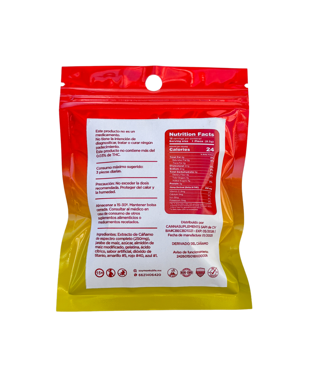Gomitas Wake Up Travel Size 500mg | 30pz