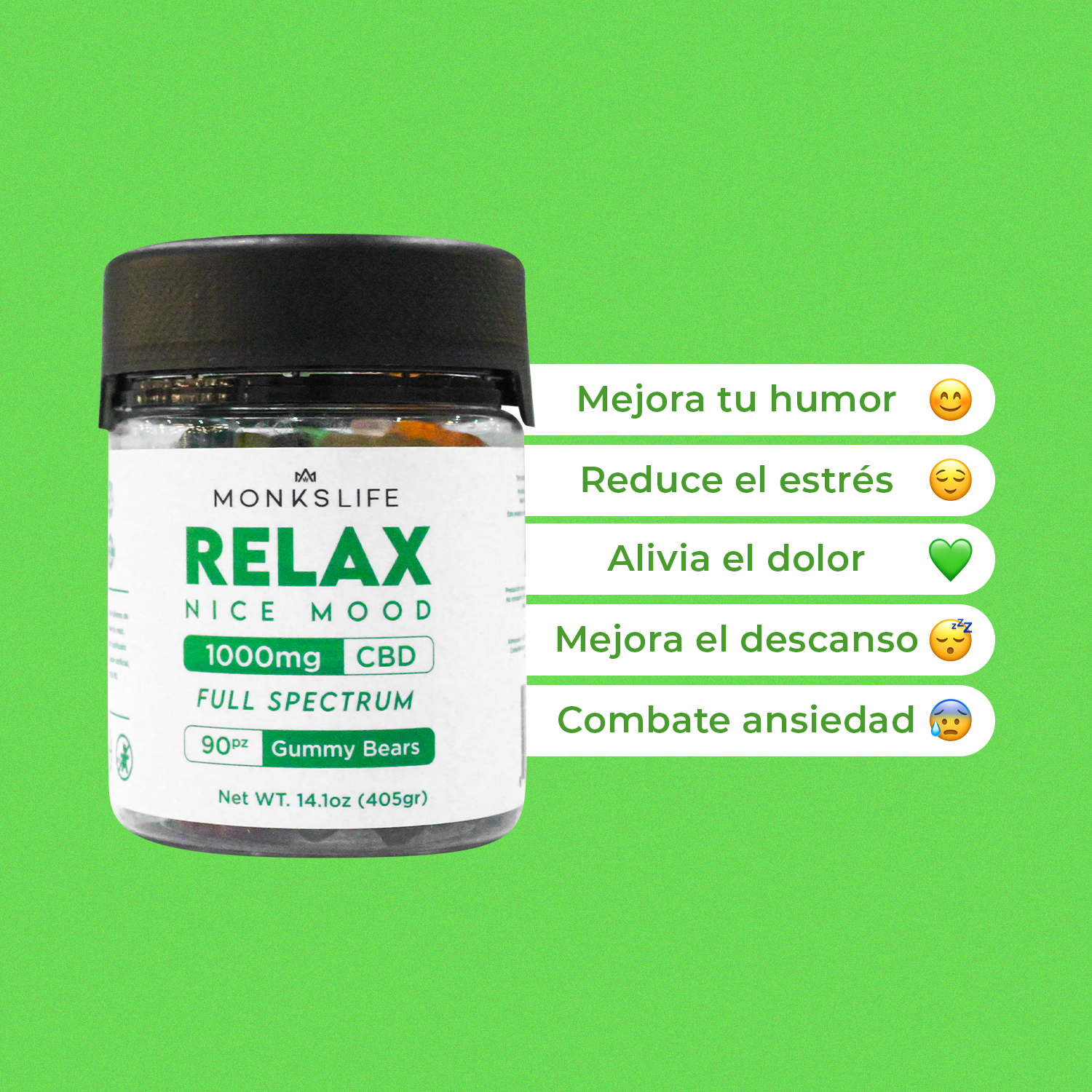 Gomitas Relax CBD 1000mg | 90pz